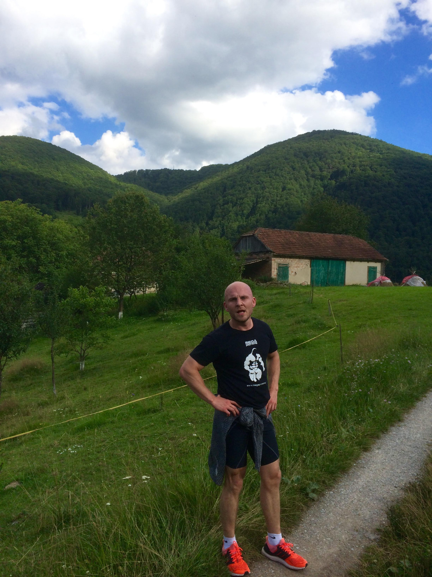 Darius Curta after an incline run in the Apuseni mountains